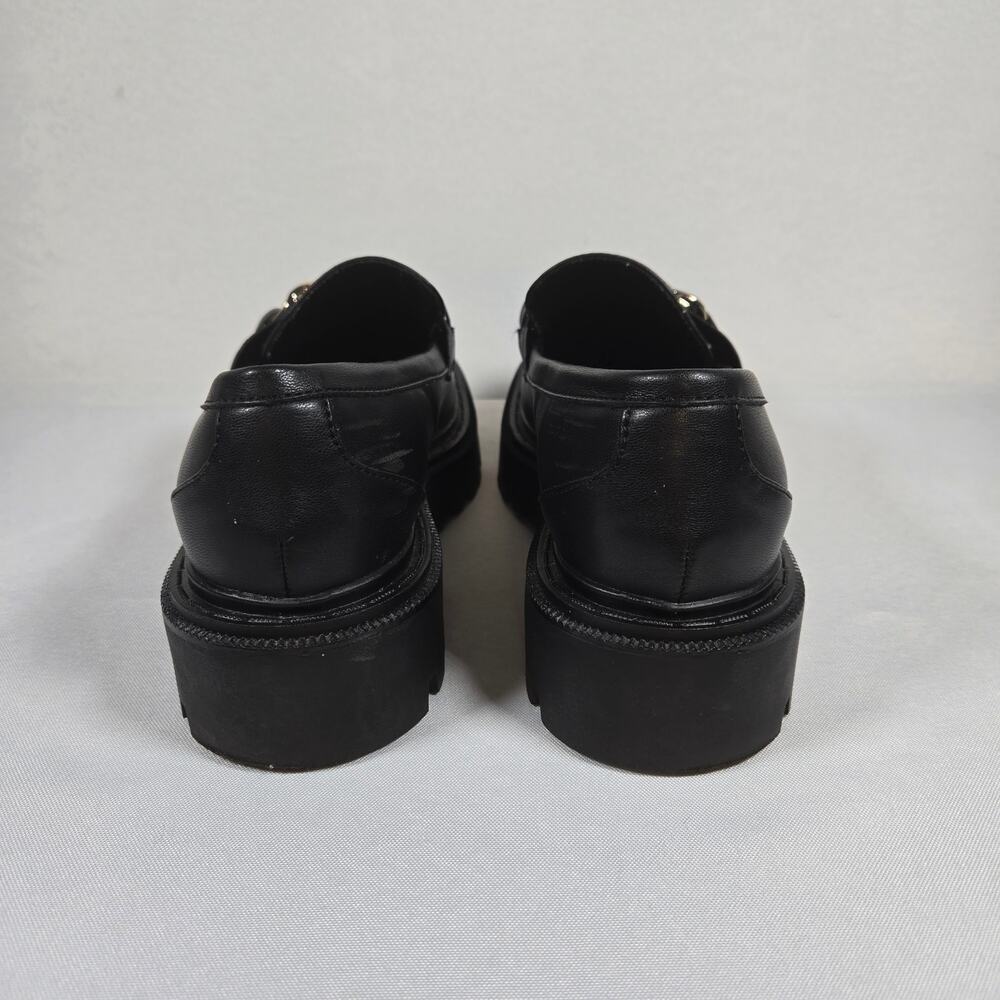 ALDO BRIXTON Womens Platform Slip-On Shoes Size US 7 Black Gold Chain Accent - Picture 3 of 7